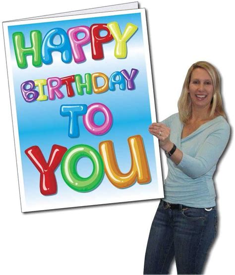 Jumbo Greeting Cards Giant Birthday Card Balloon Letters 2 Feet X 3
