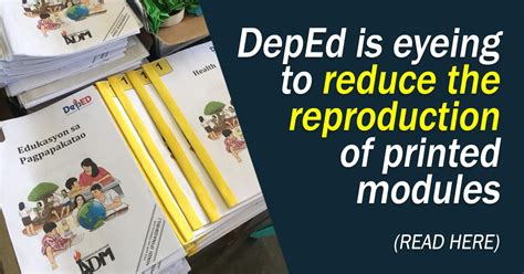 Deped Is Eyeing To Reduce The Printing Of Modules For Learners