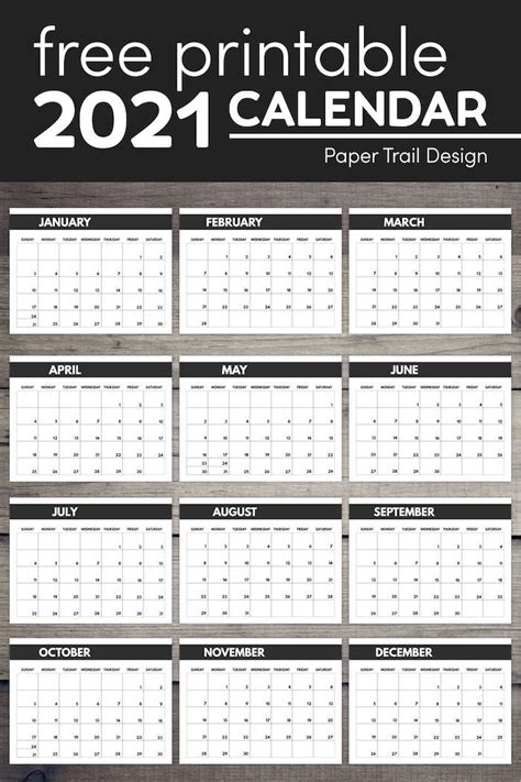 20 2021 Calendar Big Numbers Free Download Printable Calendar