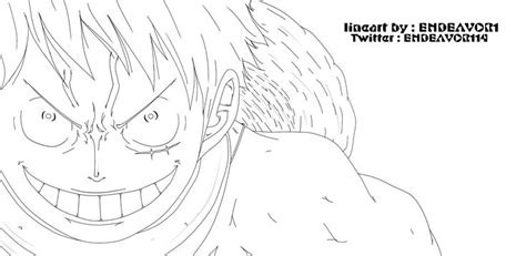 Primeira Lineart Luffy By Animemaniaco Luffy Black And White Imagesee