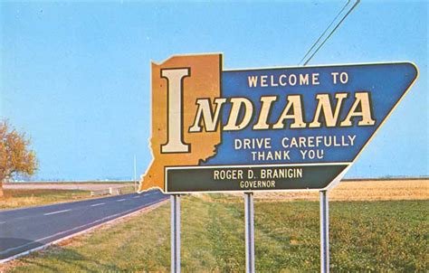 Postcard Gems Indiana Welcome Sign
