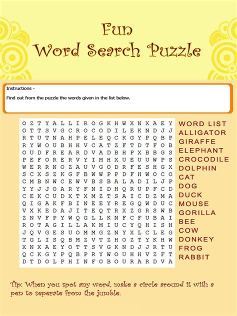 Fun Word Searches To Print Activity Shelter