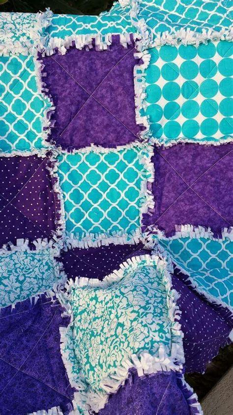 Teal And Purple Rag Quilt Rag Quilt Teal Purple Blankets Projects