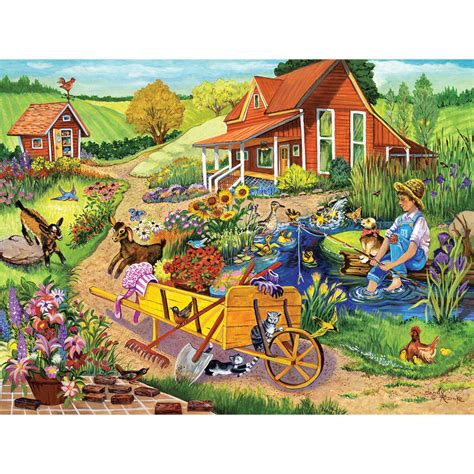 Blooming Fun On The Farm 1000 Piece Jigsaw Puzzle Bits And Pieces