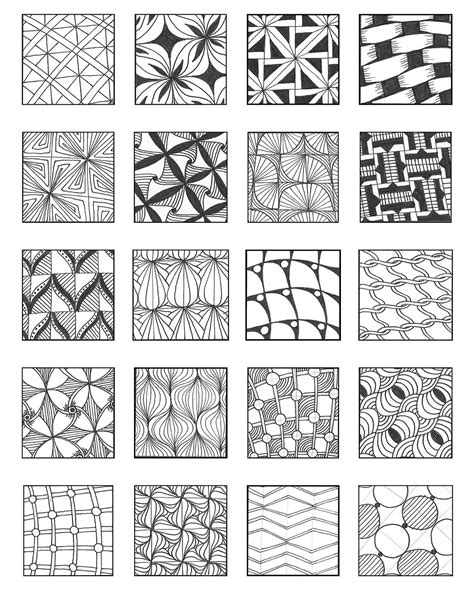 Grid 8 Zentangle Patterns Tangle Patterns Zentangle Drawings