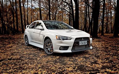 Download Wallpapers Mitsubishi Lancer Evo X Tuning Forest White