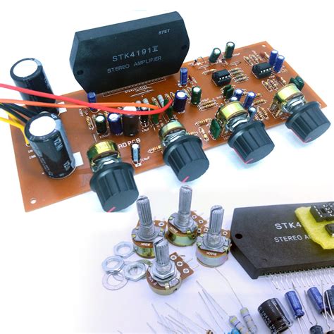 Stk 4191 100w Stereo Power Amplifier Diy Kit With Ne4558 Pre Amp Tone Ctrl Pcb Ebay