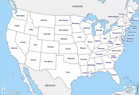 Blank Map Of Usa With State Names Carolina Map