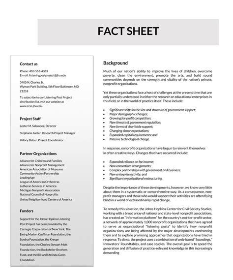 14 Exclusive Fact Sheet Templates Examples And Designs