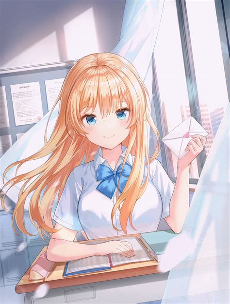 Download 3111x4096 Beautiful Anime Girl Blonde School