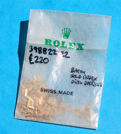 Rolex big job lot misc Gold 18kt batons applied parts Rolex dials