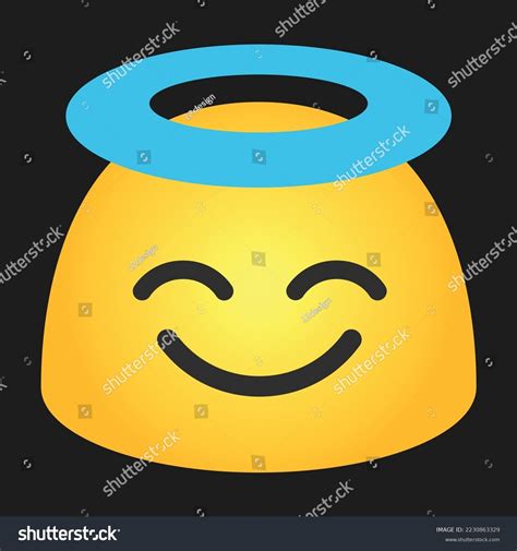 Smiling Face Halo Vector Emoji Isolated Stock Vector Royalty Free