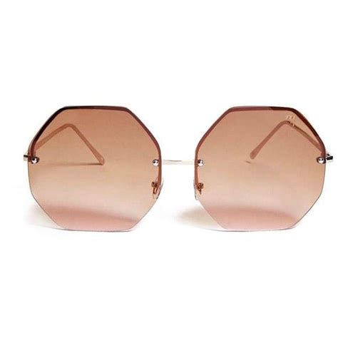 forever21 melt rimless octagon sunglasses 750 uah liked on polyvore featuring acces