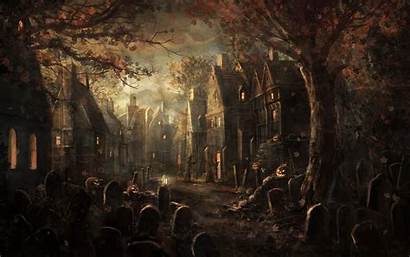 Cemetery Graveyard Halloween Haunted Wallpapers Spooky Scary