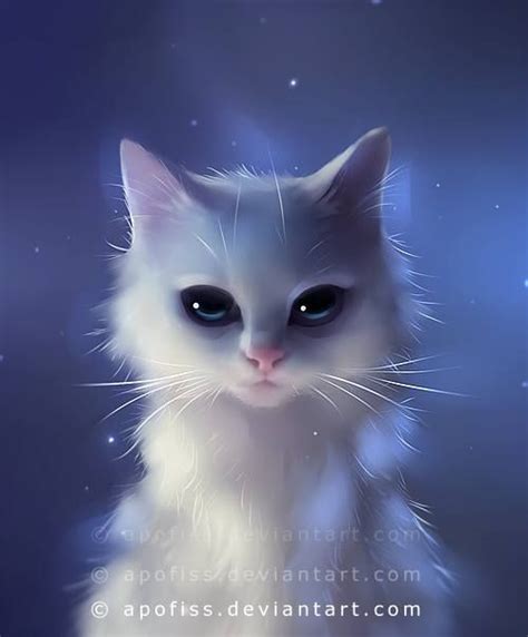Wonderful And Cute Digital Paintings By Apofiss Cat Art Cute Cats