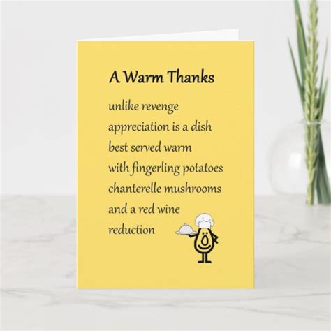 A Warm Thanks - a funny thank you poem | Zazzle.com