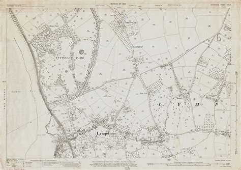 Old Ordnance Survey Map Of Lympstone North Devon In 1933