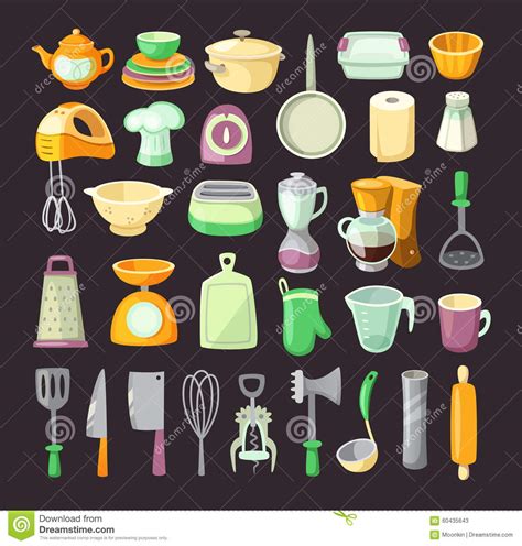 Kitchen Utensils Stock Vector Illustration Of Dishes 60435643