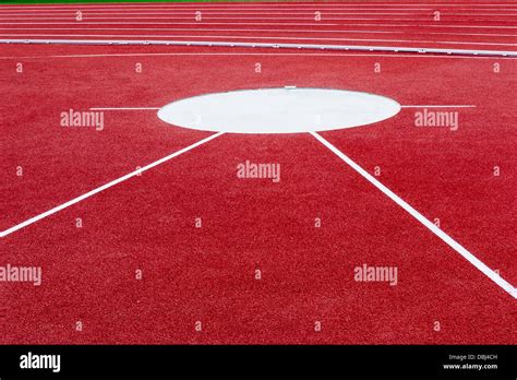 Area For Shot Put And Hammer Throwing On The Athletics Field Stock