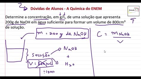 Cálculo De Concentração Comum Soluções Youtube