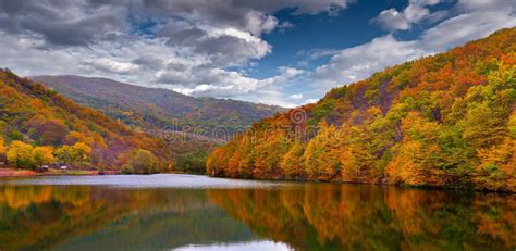 Colorful Autumn Landscape In The Mountain Village Stock Image Image