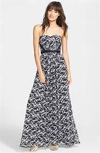 Hailey By Papell Print Strapless Chiffon Gown Nordstrom