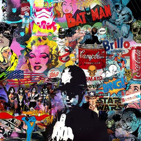 Pop Art Collage Van Rene Ladenius Digital Art Op Canvas Behang En Meer