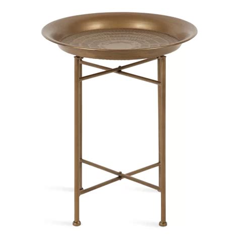 Bloomsbury Market Pasquale Hammered Metal End Table And Reviews Wayfair