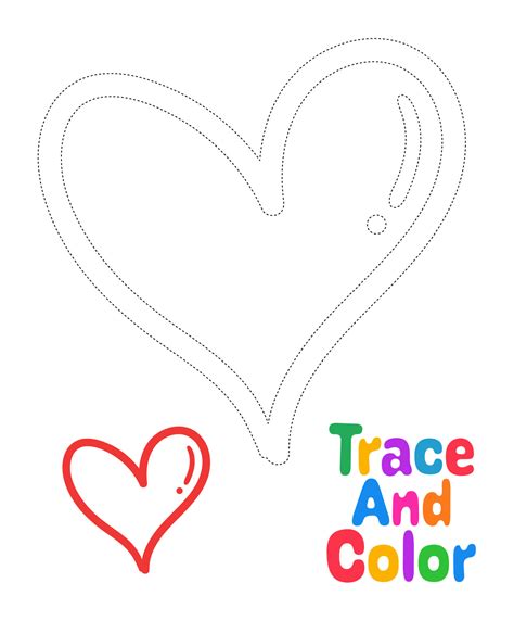 Heart Tracing Worksheet For Kids 19199318 Vector Art At Vecteezy