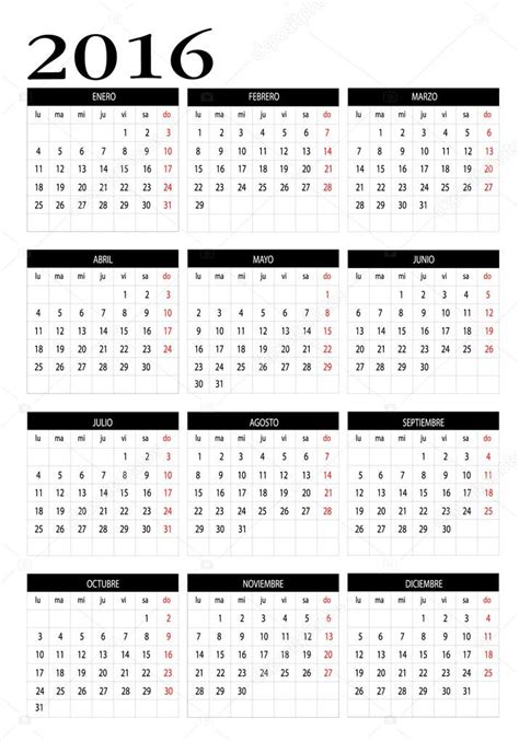 Calendario 2016 — Vector De Stock © Changered 81172404