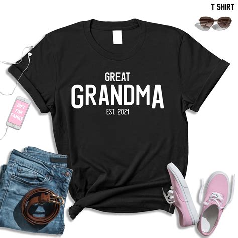 Great Grandma Shirt Great Grandma Tshirt Grandma Est 2021 Etsy