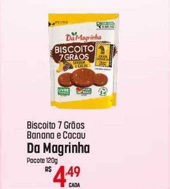 Oferta Biscoito Grãos Banana E Cacau Da Magrinha na Super Muffato