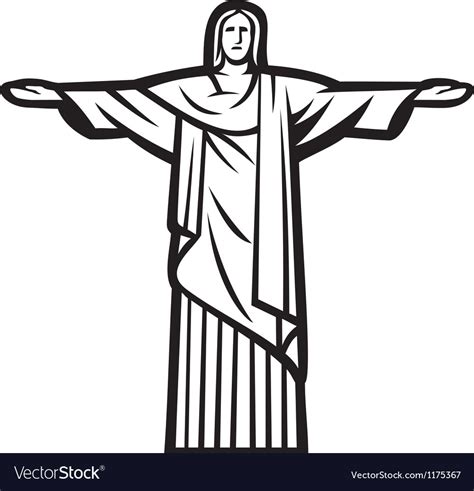 Christ Redeemer Statue Royalty Free Vector Image