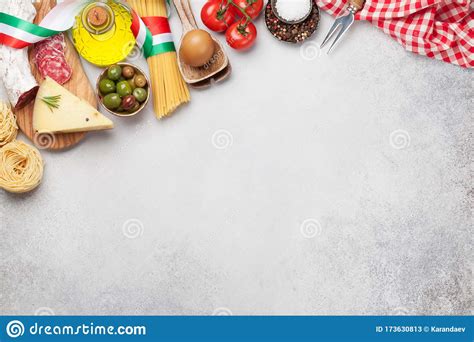 Italian Cuisine Food Ingredients Stock Image Image Of Culinary