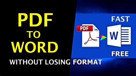 How To Convert Pdf To Word Without Losing Format Quick Way Youtube