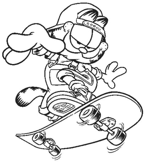 Skate Garfield Para Colorir Imprimir E Desenhar Colorir Me Pdmrea The Best Porn Website