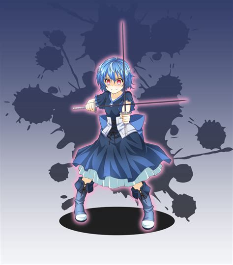 Kyuutou Kyuutouryuu Hiruko Kohina Black Bullet Highres 10s 1girl Blue Background Blue