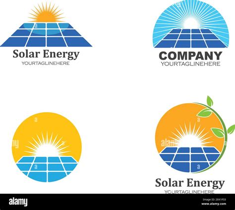 Solar Panel Logo Vector Icon Of Natural Energy Design Stock Vector