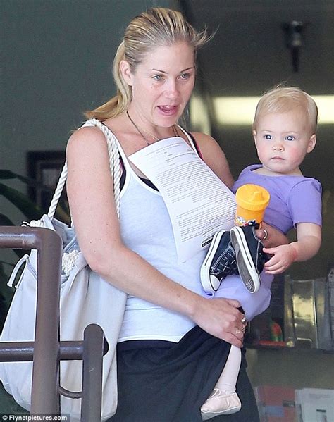 Christina Applegate As She Plays Doting Mother While Juggling Cherubic