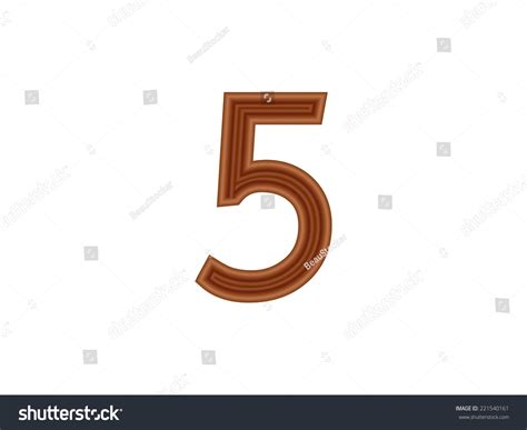 Number 5 Wood Alphabet On White Stock Vector Royalty Free 221540161