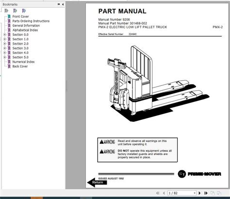Bt Electric Low Lift Pallet Truck Pmx 2 Repair And Part Manuals