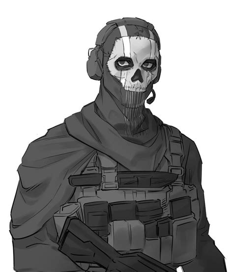 Cod Game Favorite Character Character Art Cod 3 Ghost Drawing Call