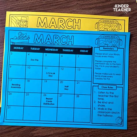 Free Printable Classroom Calendar Template Printable Templates 5 Best