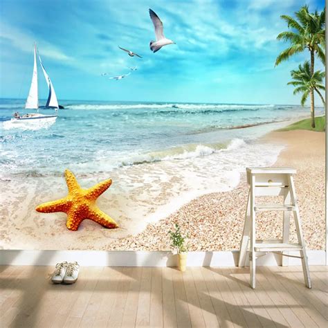 Buy Charming Sunny Beach Wallpaper Ocean Wall Murals