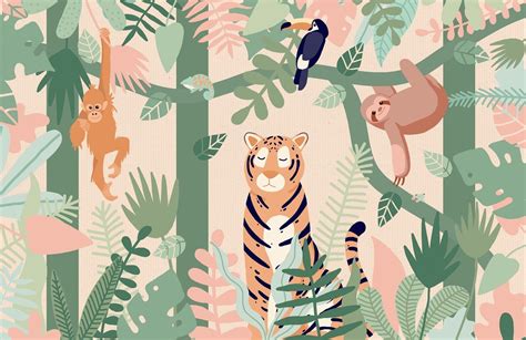 Kids Animals And Jungle Wallpaper Murals Wallpaper In 2020 Jungle