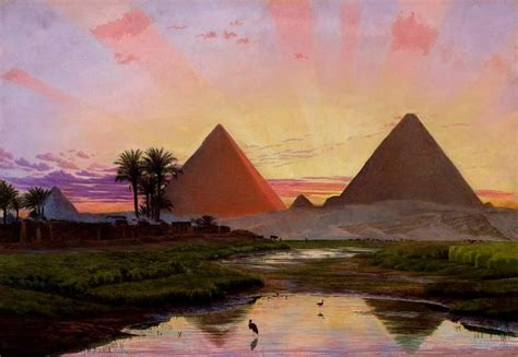 Pyramids Of Gizeh Sunset Afterglow Thomas Seddon 1821 1856