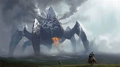 Giant Monster Fantasy Shadow Colossus Mythical Stone