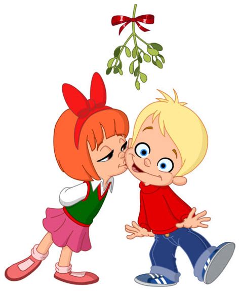Mistletoe Couple Illustrations Royalty Free Vector Graphics And Clip Art