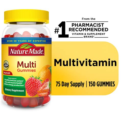 nature made multivitamin gummies gummy vitamins for nutritional support 150 count