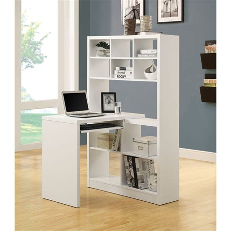 White Corner Study Desk With Hutch Desk Home Design